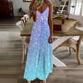 thumbnail image 2 of V Cuello Vestidos de Verano para las Mujeres 2025 Impresión sin Mangas Cuello Redondo Vestido Casual, Imitación Algodón Tirar Marco, 2 of 8