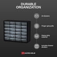 thumbnail image 3 of Akro-Mils 24 Drawer Plastic Storage Organizer Cabinet for Garage Use, Wall Mount, Black, 3 of 10