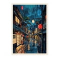 thumbnail image 3 of Sapporo Tea House Print, Japanese Night Street Poster, Anime Illustration Wall Art Decor, Rainy Tea Scene Gift, 3 of 5