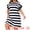 Blue, variant on DARING DIVA Women's Plus Size Tunic Short Sleeve Striped Casual t Shirt Dress 3X Blue