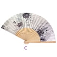 thumbnail image 2 of Folding Hand Fan Bulk for Women Foldable Fan Chinese Decorative Handheld with Different Flower Patterns Fabric Clacking Fans for Line Dancing Wedding Church Party(Silk,Retro), 2 of 3