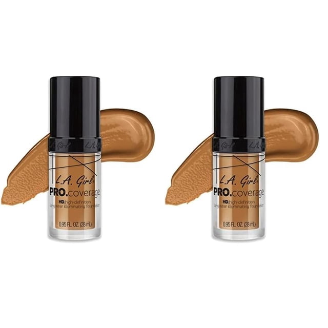 Base líquida L.A. Girl Pro Coverage Bronze 28 ml (x2)