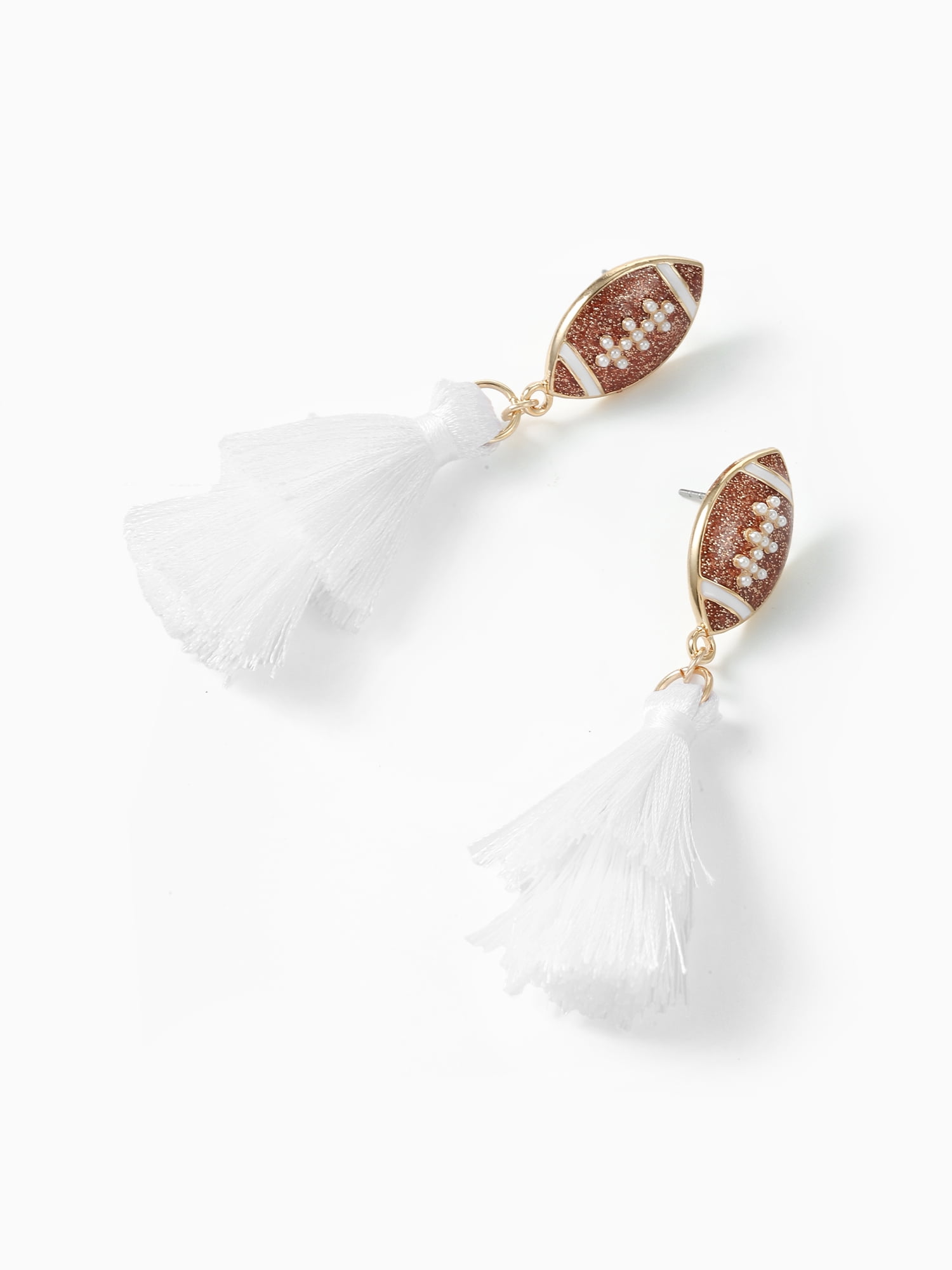 Packed Party Football Fringe Earrings