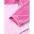 thumbnail image 6 of iixpin Kids Girls Ballet Dance Leotards Long Sleeves Velvet Bodysuit Dancewear Gymnastics One Piece Pink 150, 6 of 7