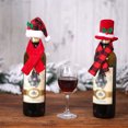 thumbnail image 3 of Injueey Cubierta de botella de vino de Navidad Lovely Home Restaurant DIY Hat Bufanda Set Adorno de de cena Decoración de banquete Adorno Kits de decoración para fiestas Sombrero y bufanda a cuadros, 3 of 6