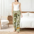 thumbnail image 4 of Cauagu Dinosaur Pajama Pants for Women Loose Fit Wide Leg Trouser Pants Casual Elastic Waist Drawstring Lounge Pants, 4 of 6