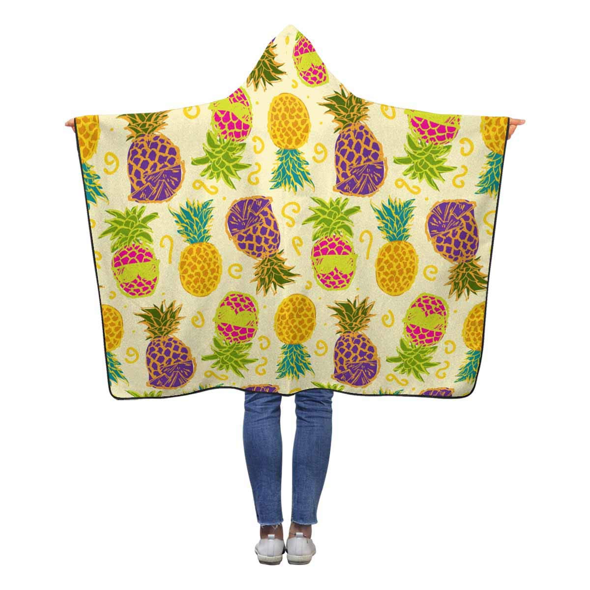 INTERESTPRINT Chickens and Yellow Flowers Pattern Throw Blanket 60 x 50 inches Soft Warm Micro Fleece Blankets with Hood