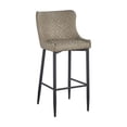thumbnail image 4 of Contemporary Upholstered Bar Stool with Tufted Seat Light Gray Set of 2, 4 of 5