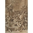 thumbnail image 2 of Aurelio Luini 11x14 Black Ornate Wood Framed Double Matted Museum Art Print Titled: The Martyrdom of Saint Lawrence (1580S-Early 1590s), 2 of 5
