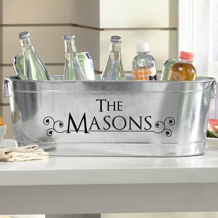 Personalized Galvanized Tailored Style Tub-Available in 8 Font