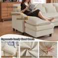 thumbnail image 4 of Pingliang Home Oversized U Shaped Couch,4 Seat Sectional Sofa with 4 Pillows,Upholstered Symmetrical Cloud Couch with Double Chaise,Wrap Around Sofa Modular sofa for Living Room Apartment Office, 4 of 8