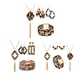 thumbnail image 5 of Ladies Statement Jewelry Set Leopard Leather Bracelet Teardrop Long Tassel Pendant Necklace Earrings Gift, 5 of 5