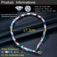 thumbnail image 5 of Pink Cubic Zircon Thin Charm Link Bracelet for Women CZ Fashion Party Jewellery, 5 of 9