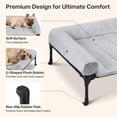 thumbnail image 4 of Yarty Cooling Elevated Dog Bed with Fluffy Plush Bolster Cushion, 42 x 30 inches, Grey, 4 of 8
