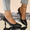 thumbnail image 5 of Dakaela High Heels Pumps Womens 2.17 Inch Closed Pointed Toe Stiletto Dress Shoes Wedding Prom Bridal Work Office Bride Kittens Sandals Black 6, 5 of 8