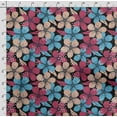 thumbnail image 4 of Soimoi Floral Printed, Japan Crepe SatinFabric By The Yard-54 Inch WideDecorative Sewing Fabric For Dresses, Kimonos, Gowns-Black, 4 of 5