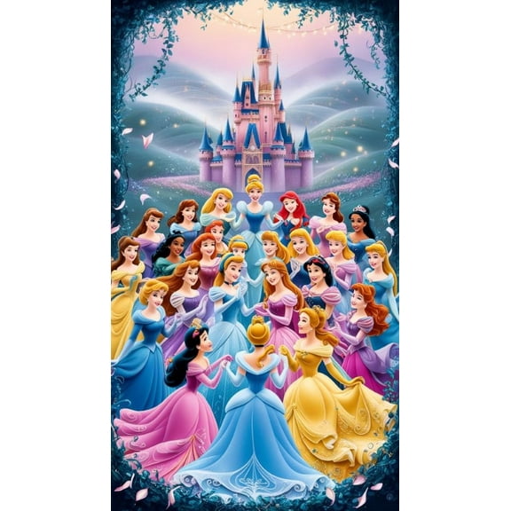 Princess Diamond Painting Kits for Adults 5D DIY Round Diamond Number Kits with Full Drill 12X16 Inch Cartoon Diamond Embroidery Paintings Great for Home, Office, Wall Decor