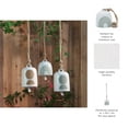 thumbnail image 5 of Modern Ceramic Small Bell Wind Chimes for Garden or Outside Decor - Beautiful Windchime for Patio & Porch Hanging Display - Decorative Outdoor Accent for Home Decoration - 4", White & Green, 5 of 8
