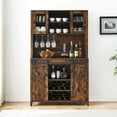 thumbnail image 2 of Danolapsi Farmhouse Bar Cabinet with Sliding Barn Door,70" Rustic Buffet with Hutch with Wine and Glasses Rack,Storage Shelves,Liquor Cabinet Sideboard Cupboard for Kitchen,Dining Room, 2 of 7