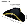 thumbnail image 3 of Hsqqdc Unisex Tricorn Pirate Captain Hat for Men Women, for Themed Party Events, 3 of 7
