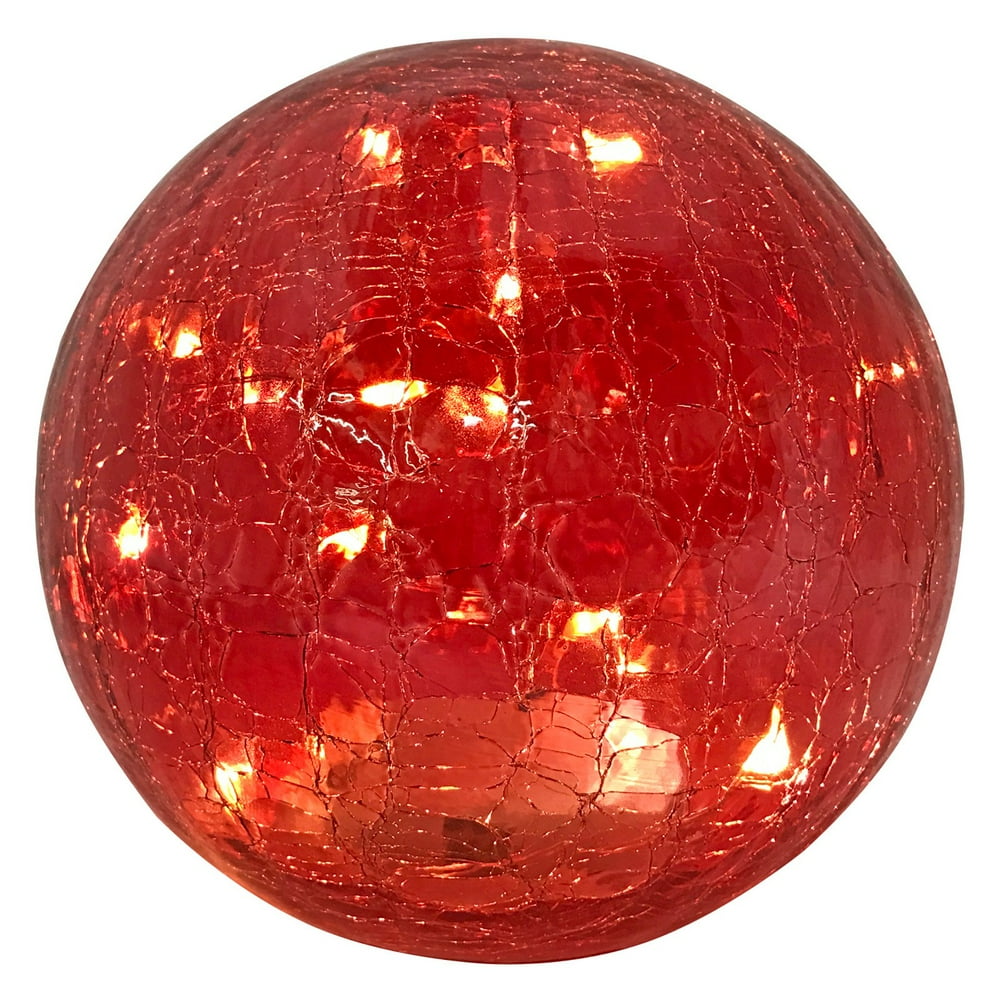 BatteryOperated 6" Red Globe with 15 LED Bulbs