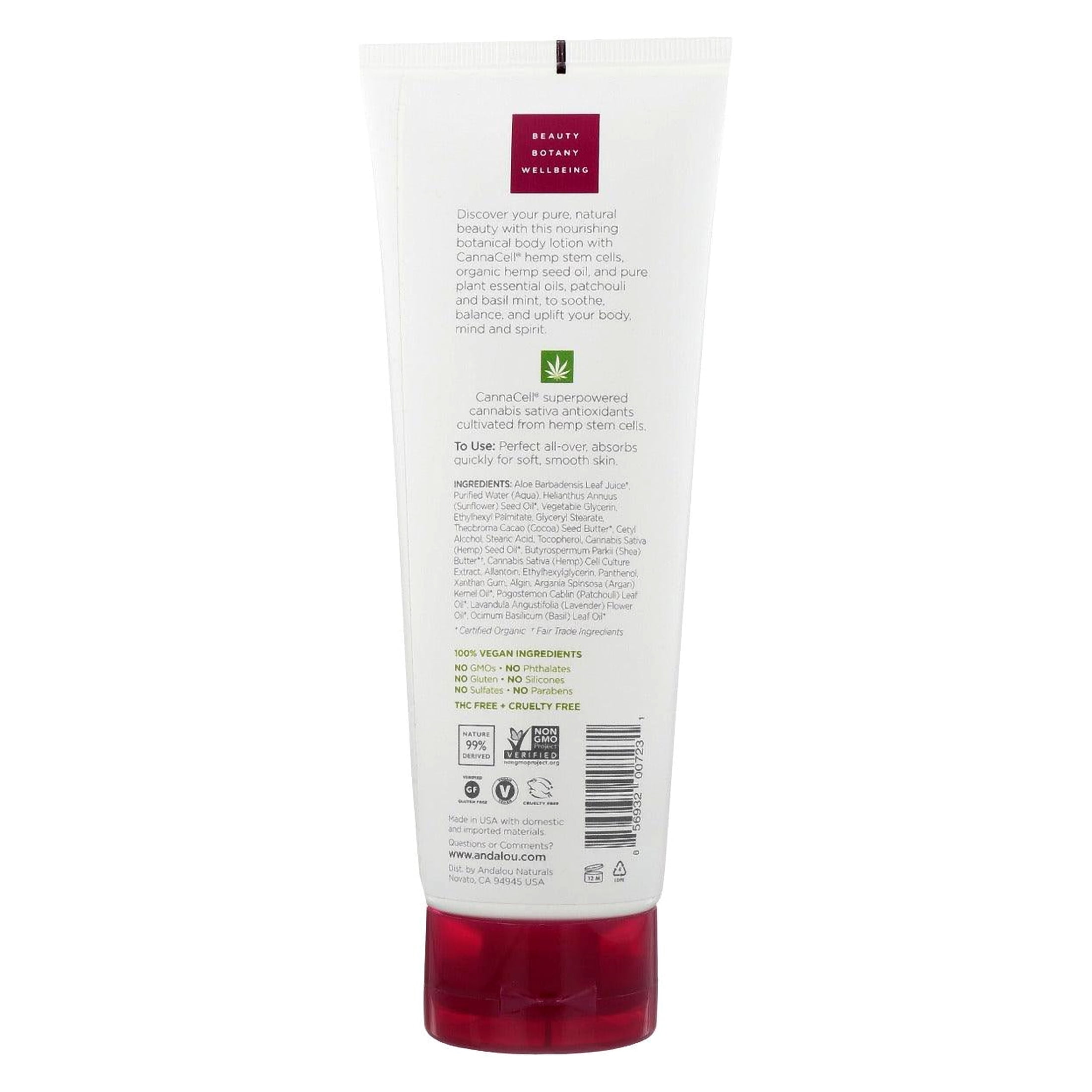 Andalou Naturals Lotion - Patchouli and Basil Mint - 1 Each - 8 fl oz.
