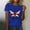 Blue, variant on QUNYINEY Independence Day Womens Tshirts Casual Short Sleeve Crew Neck Tops Loose Summer Pullover Women's Tops
