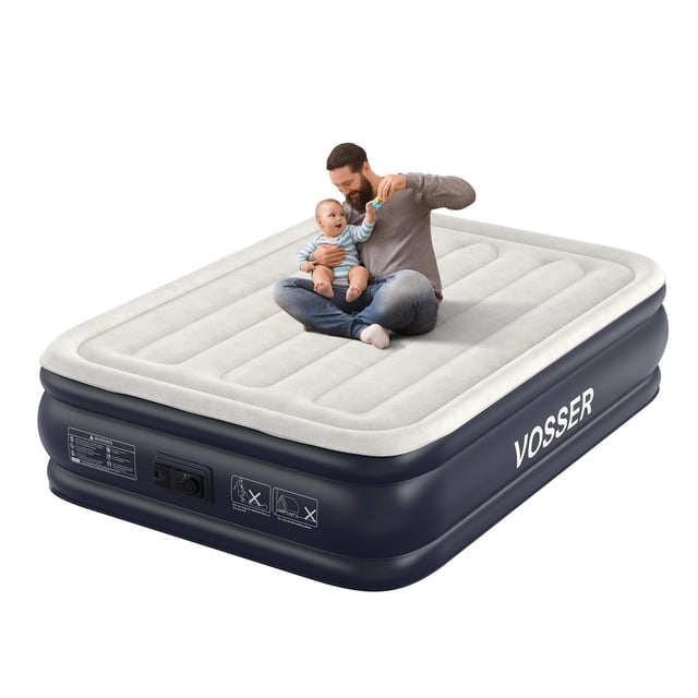 Colchón Inflable VOSSER Full 46x137x75 cm con Bomba Incorporada 110V