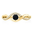 thumbnail image 2 of Gem Stone King 18K Yellow Gold Plated Silver Round Black Onyx Ring ( 0.53 Cttw), 2 of 3