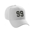 thumbnail image 3 of Daxton Structured Baseball Hat Cap Curved Visor Custom Team Number - White Hat, Black99, 3 of 4