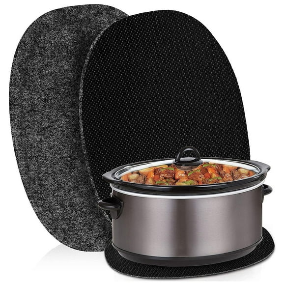 Bobasndm Tapis Résistant à la Chaleur pour Mijoteuse Ovale de 6 à 8 Pintes, Protecteur de Comptoir à Fonction Coulissante pour Appareil Compatible avec Crock-Pot/Elite Gourmet etc Mijoteuse Ovale de 6 à 8 Pintes