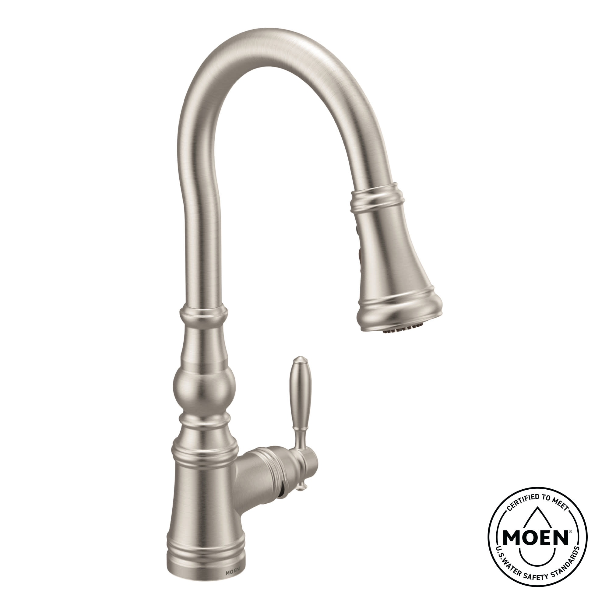 Moen S73004 Weymouth 1.5 GPM Single Hole Pull Down Kitchen Faucet - Chrome