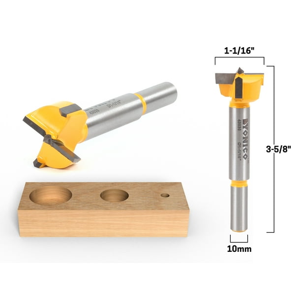11/16" Diameter Carbide Forstner Drill Bit 10mm Shank Yonico