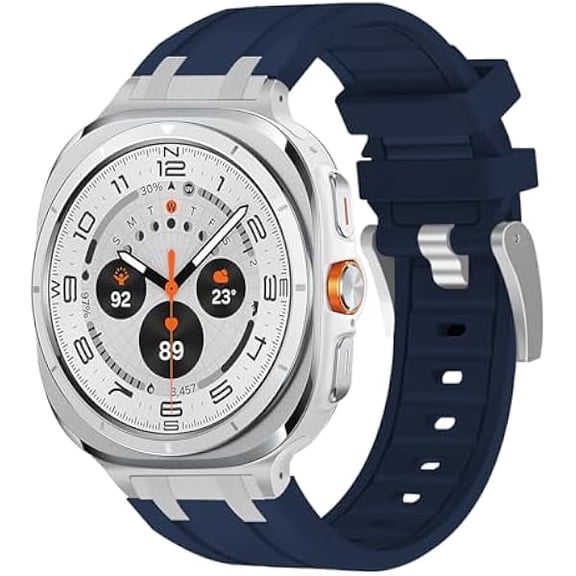 can Bands Compatible with Samsung Galaxy Watch Ultra 47mm(2025/2024) for Men, Liquid Silicone Rugged Band for Samsung Galaxy Watch Ultra Sport Strap with Stainless Steel Adapter