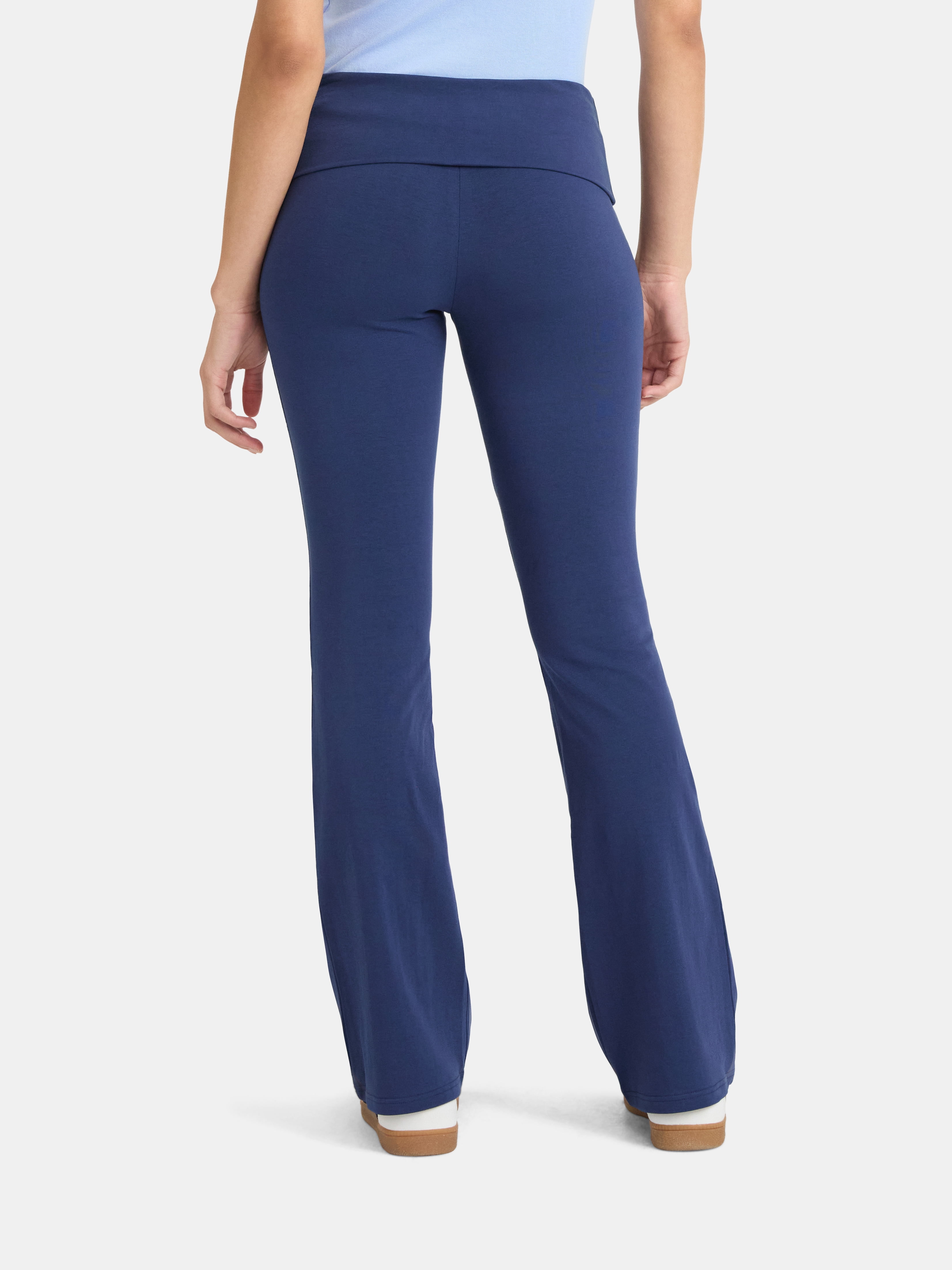 No Boundaries Flare Pants with Foldover Waistband, 32'' Inseam, Women's and Women's Plus XS-XXL