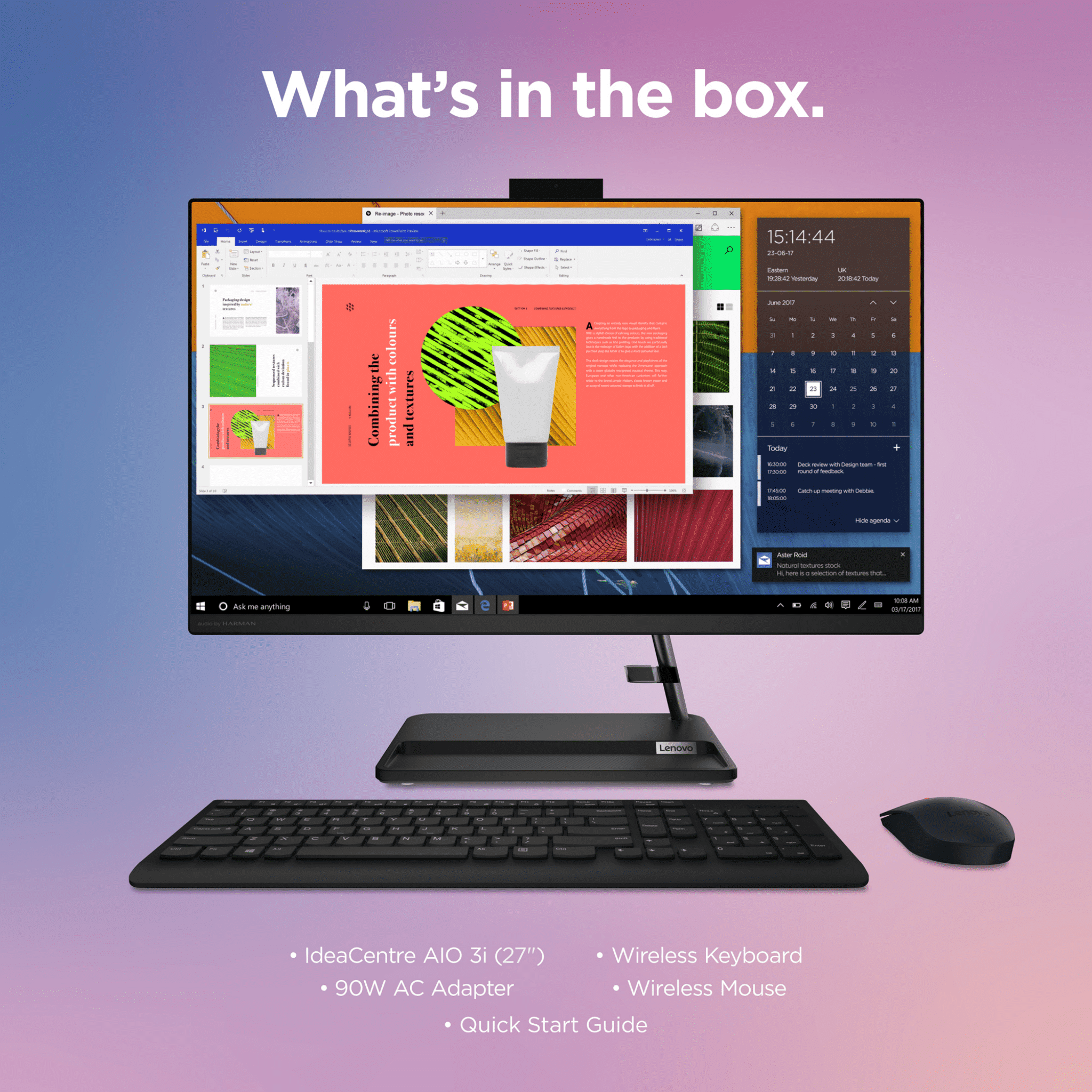 Lenovo IdeaCentre 3i 27 inch FHD Touch All-in-One Windows Desktop Intel Core i5-12450H 8GB RAM 512GB SSD Black