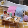 thumbnail image 4 of LIANGXR Dollhouses Decoration Accessories Dollhouses Miniature Bathroom Scenes Model with Soap Bath Towel Soap Shampoo Comb Cup, 4 of 9