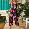 thumbnail image 2 of Women's Fashion Valentine's Heart Print Pocket Jumpsuit, 2 of 2