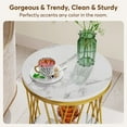Tribesigns 2Tier White Gold Marble End Tables, Modern Round Side