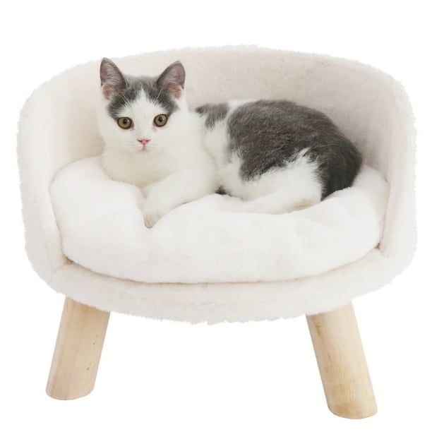BingoPaw Small Cat Bed Seat Lounger Soft Plush Fabric Nesting Chair