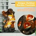 thumbnail image 3 of Magic Union Outdoor Water Fountain, Garden Decor Outside Indoor Waterfall Cascading Rock Fountain with Retro Decorative Faucet, Patio Resin Fountains for Yard, Deck, Porch and Home, Imitation Stump, 3 of 8