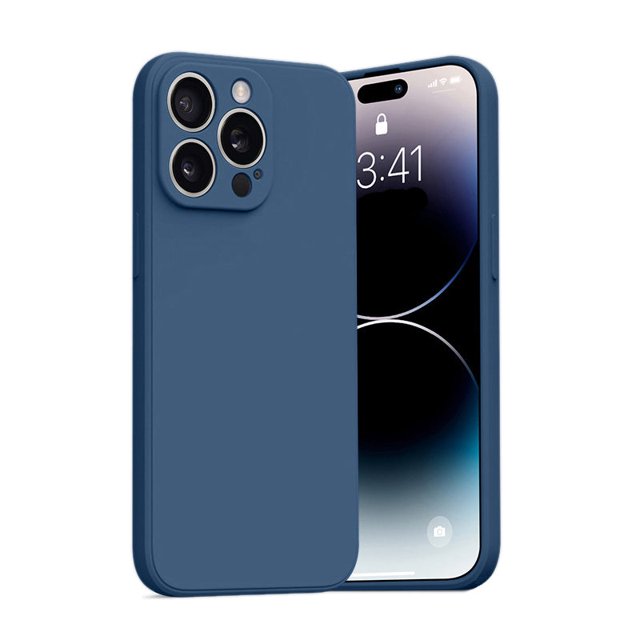 PANDACO Étui Coquille Souple Mat Bleu Marine pour iPhone 14 Pro