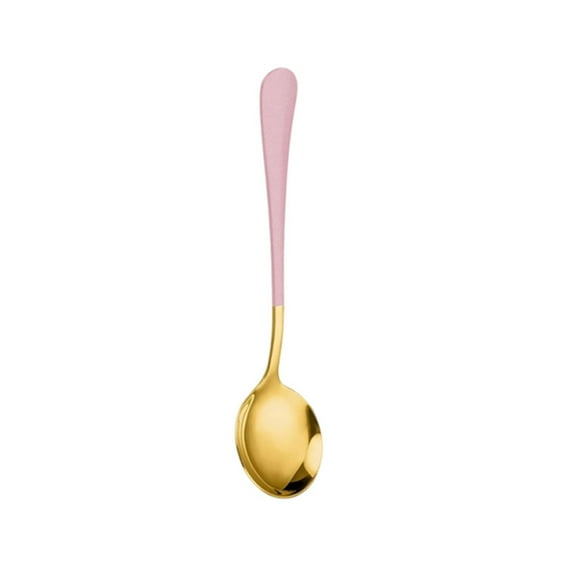 Jubipavy Spoon Stainless Steel Spoon Cute Soup Spoon Home Dining Spoon Dessert Spoon Watermelon Spoon Long Handled Round Spoon