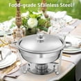 thumbnail image 2 of PRIJESSE 8 Pack Round Chafing Dish Buffet Set, Stainless Steel 5 QT Food Warmer Chafer with Water & Food Pan,Cover and Fuel Holder, Buffet Stove for Catering, Silver, 2 of 7