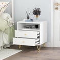 thumbnail image 3 of KULAGAGA Modern Nightstand Set of 2 White, Modern Side End Table with Drawer & Shelf for Living Room Bedroom, 3 of 7