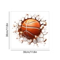 thumbnail image 3 of Basketball Wall Sticker with Breaking Print,3D Wall Sticker, Sport Ball Decor Vinyl Waterproof Sticker Decal for Kids Teens Boys Bedroom Nursery Playroom Art Home Decorations, 3 of 6
