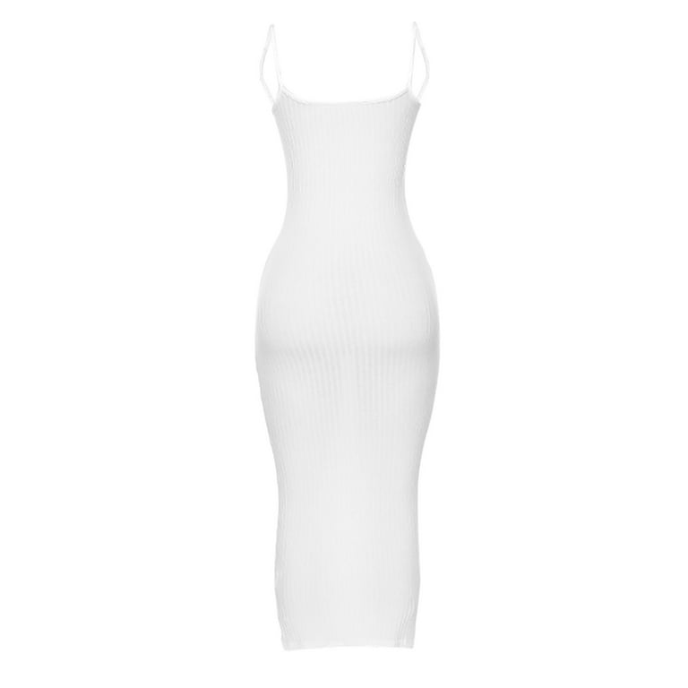 knee length dresses for ladies White Maxi Tank Dress – Nicole Andrews Collection