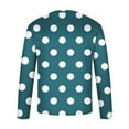 thumbnail image 3 of Muscularfit Long Sleeve Tee Graphic Green Oversized Men Shirt Pullover Crew Neck Polka Dot Mens Dress Shirt,L, 3 of 4