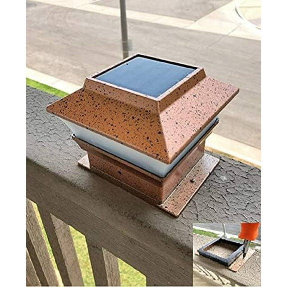 2-Pack Outdoor Garden Solar Copper Fence Post Cap Light with Bright White LED for 4x4 Wood Post$$Tools & Hardware Other
