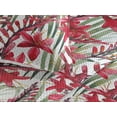 thumbnail image 3 of Ambesonne Tropical Quilted Bedspread Set 3 Pcs, Red Flowers Lines Plot, King, Dark Coral and Peacock Green, 3 of 4
